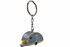 Retro caravan rond Sleutelhanger