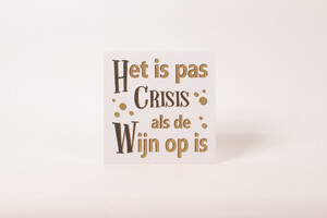 Postkaart, Wit/ goud, crisis wijn
